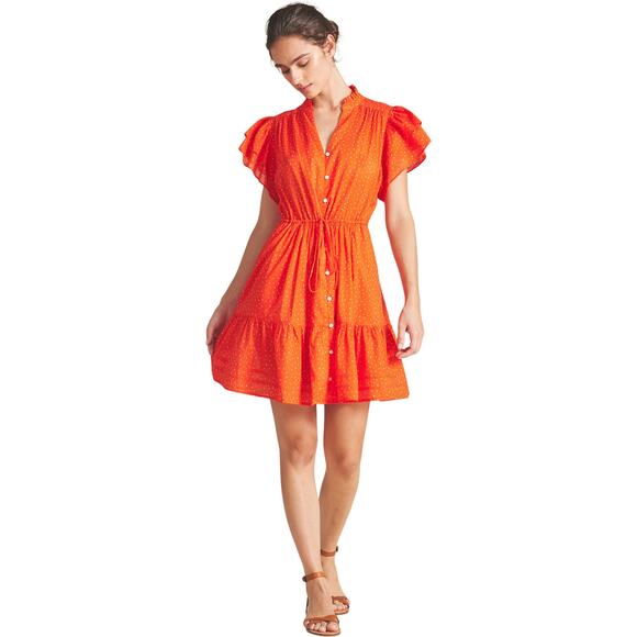 Red Wrap Tie Front Mini Sundress - Picture 1 of 3